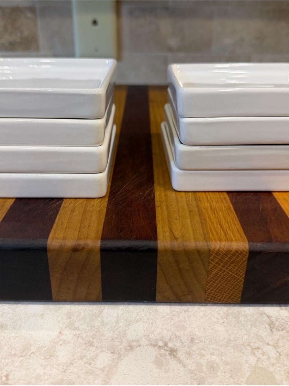 8 CB2 White Ceramic Serving Dishes - Set of 8